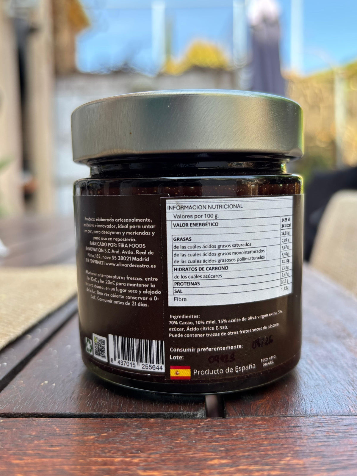 Cocoa and honey cream (200 g) | Olivar de Castro